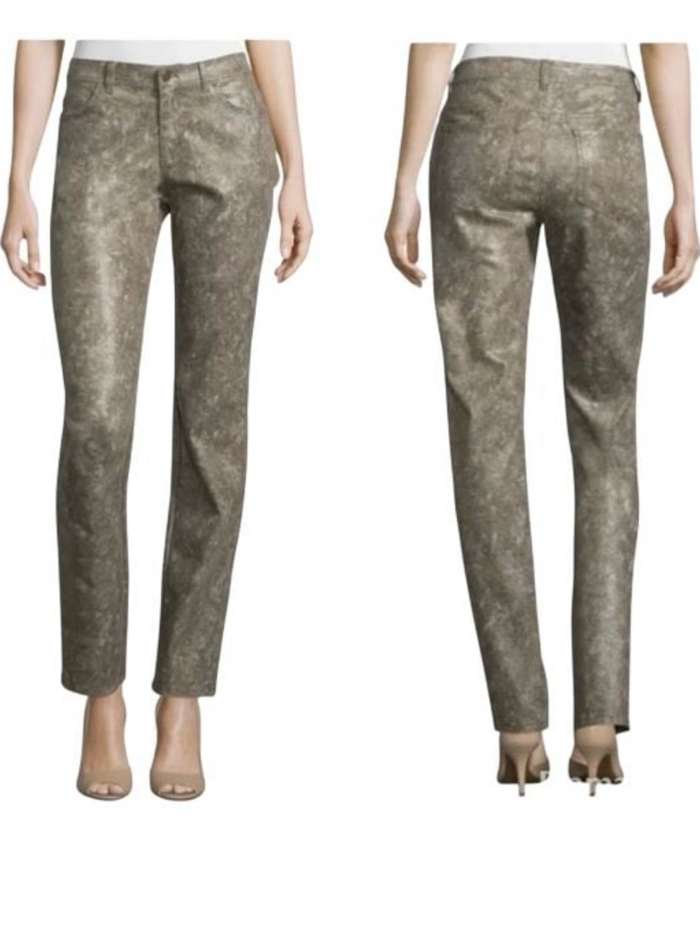 Lafayette 148 New York Olive-Taupe Boot Cut Pants